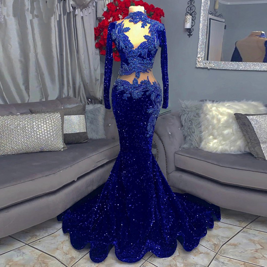 Glam Royal Blue Prom Dress 2023 For Black Girl