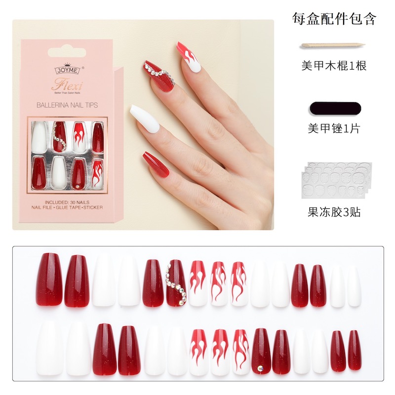 Mode 30st False Nails Long Ballet False Nail Stickers Glitter Shining Manicure Nails Art Tools