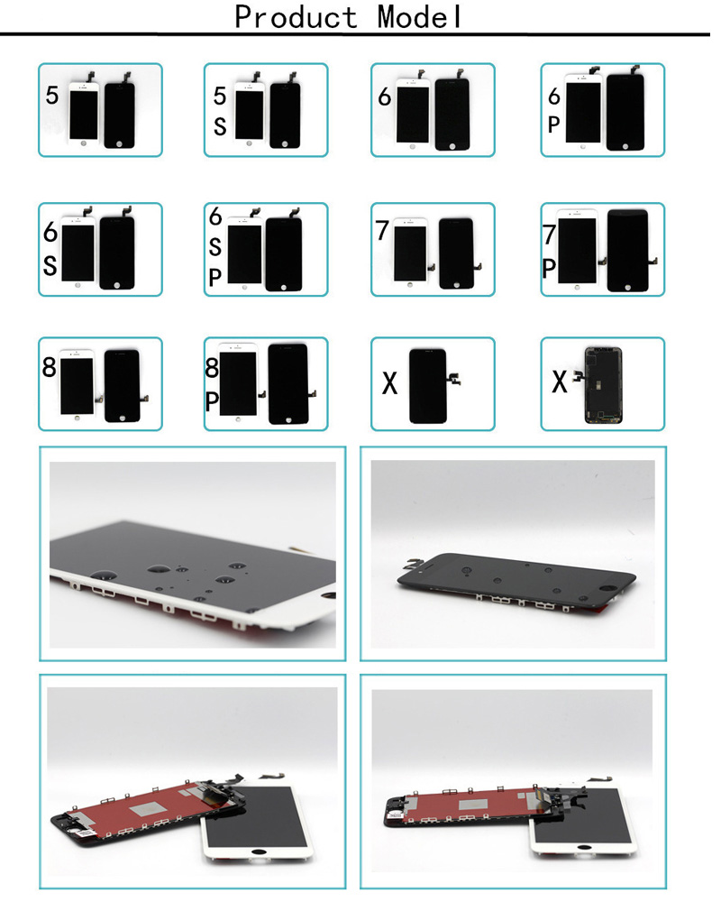 Novos painéis de toque de telefone celular LCD de alta qualidade para iPhone 7/8 mais 6/6s mais 5C 5S 4S 4G Digitalizador Digitalizador Substituição Peças de reparo com estoque