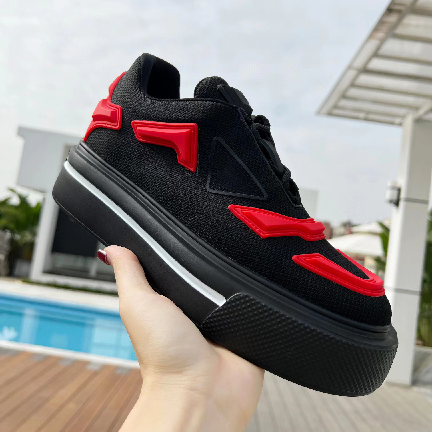 Designer new casual shoes thick sole heightens men women breathable mesh cloth hundred match men shoes white black orange match color sneakers