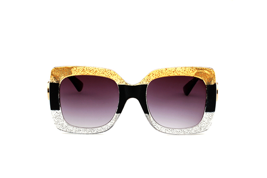 Lunettes de soleil pour femmes style d'été bouclier surdimensionné Anti-ultraviolet rétro plaque carré plein cadre mode lunettes boîte aléatoire