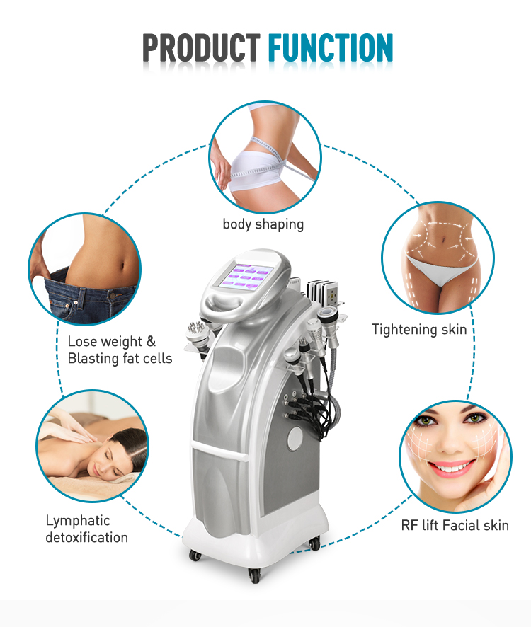 Articles de beauté Cavitation ultrasonique verticale 80K amincissant la machine 8 en 1 RF réduction de la cellulite du corps resserrement de la peau machine Lipolaser