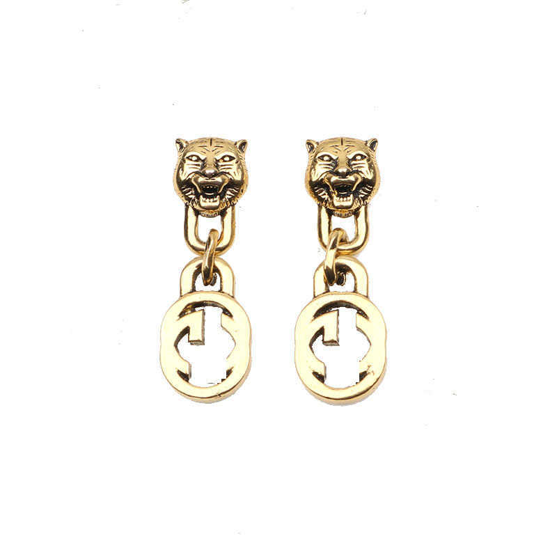 80% OFF 2023 Nouveaux bijoux de mode de haute qualité de luxe pour les nouvelles boucles d'oreilles tête de tigre classique Chaîne tendance polyvalente Boucles d'oreilles