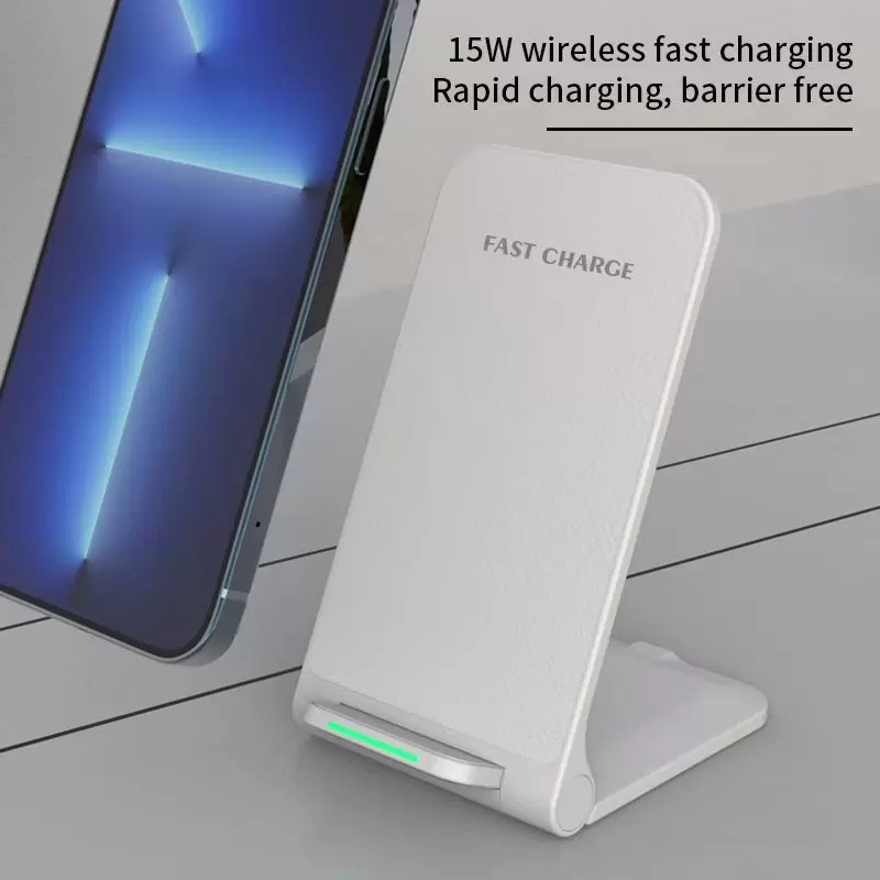Faltbare 15W Qi Wireless-Ladestation Faltständer Schnellladehalterung für Samsung S10 S20 USB-C-Telefonladung für iPhone 14 13 Mobiltelefon