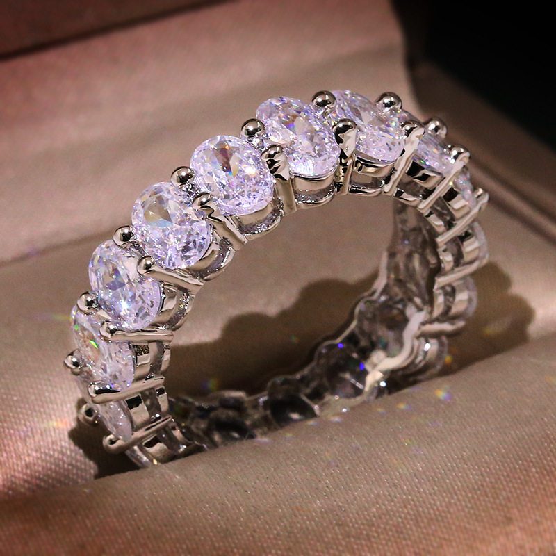 Iced Out Bruiloft Verlovingsring Voor Vrouwen Mode-sieraden Prinses CZ Diamanten Ringen Gift275r