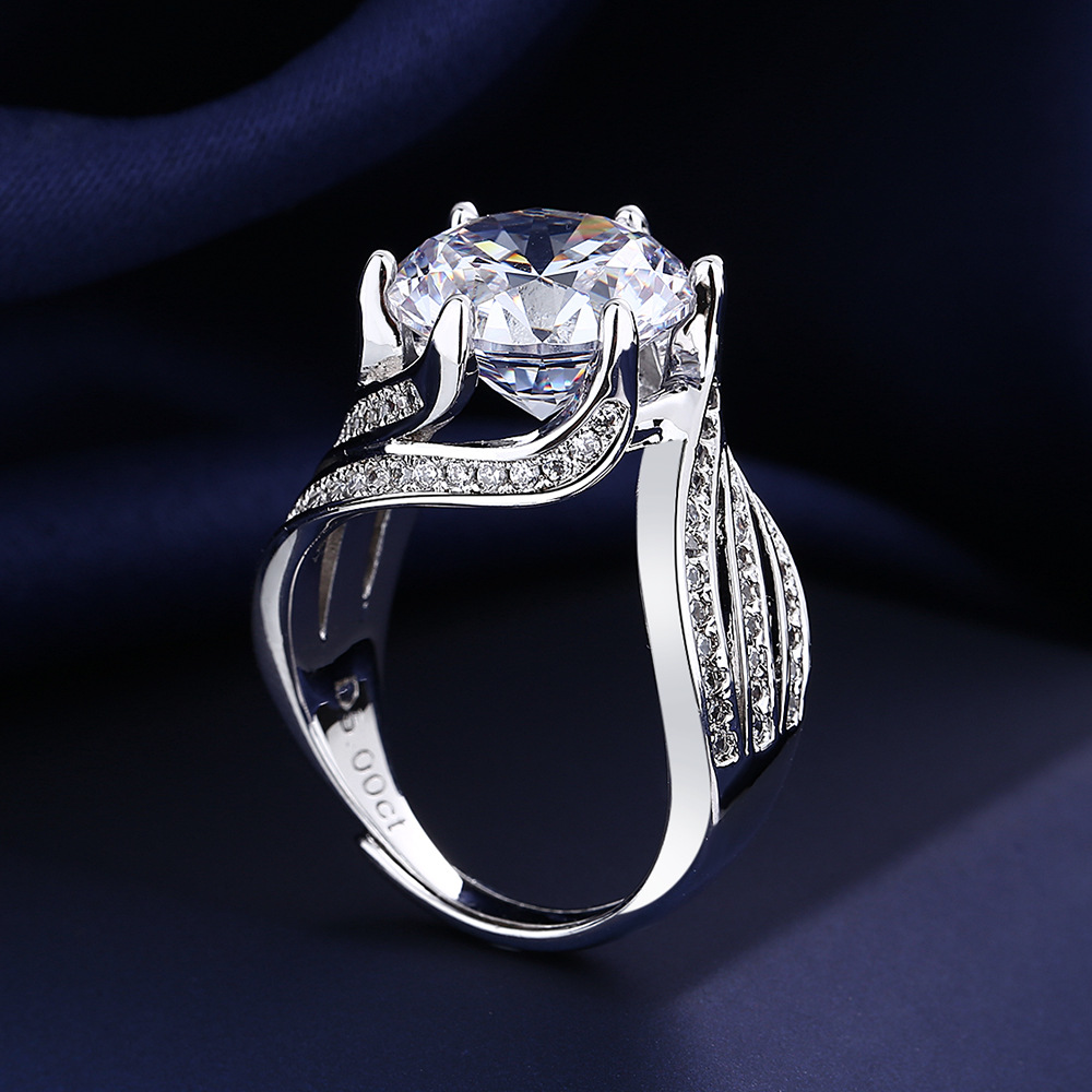 Solitaire 5CT Lab Diamond Finger Ring 925 Srebrny Party Wedding Pierścienie dla kobiet mężczyzn Obiecaj biżuterię zaręczynową