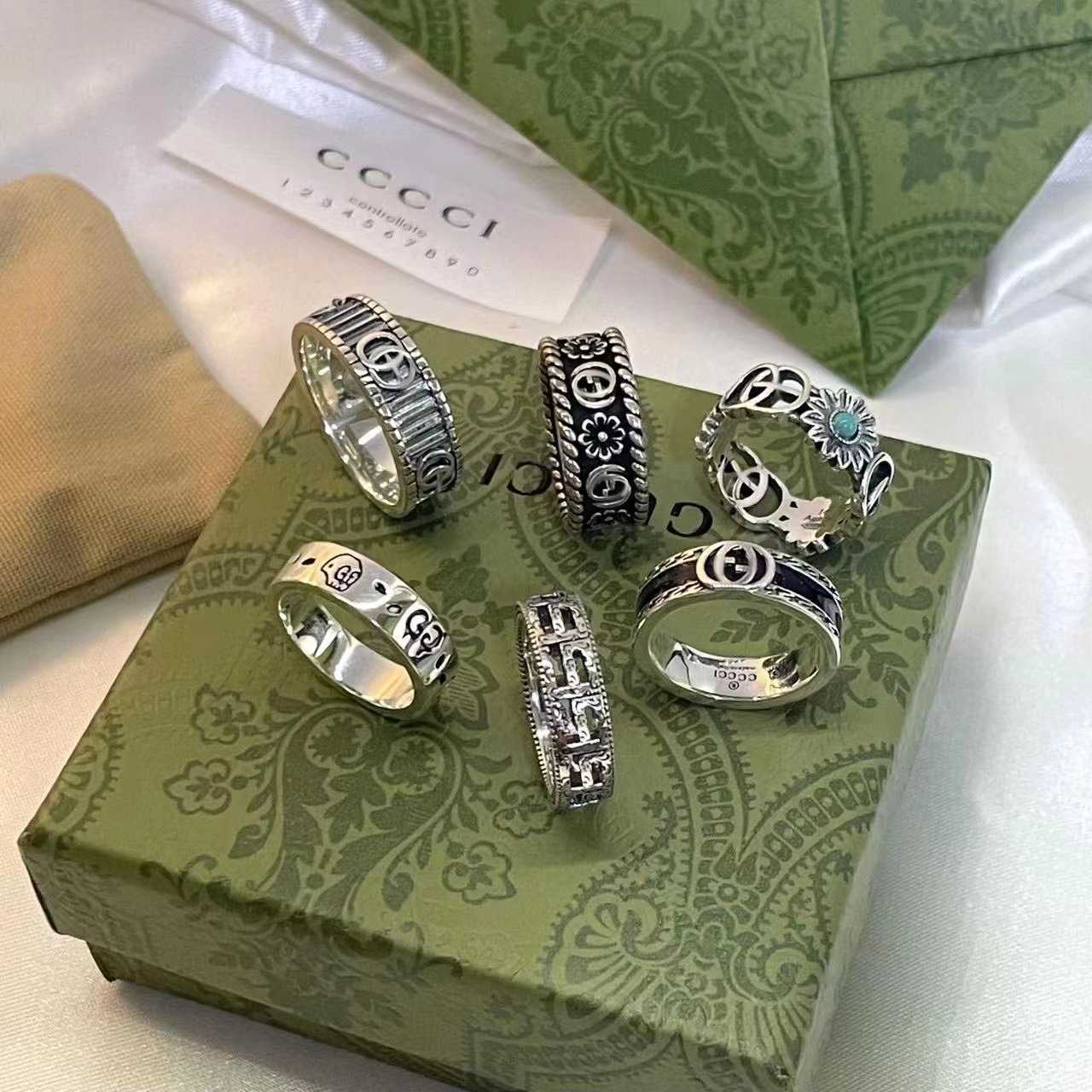 70 % RABATT auf 2023 neuen, hochwertigen Luxus-Modeschmuck für Sterling Silber Ancient Double High Edition Paar Ring mit Chrysanthemen-Paar und kleinem Falten-Chrysanthemen-Paar