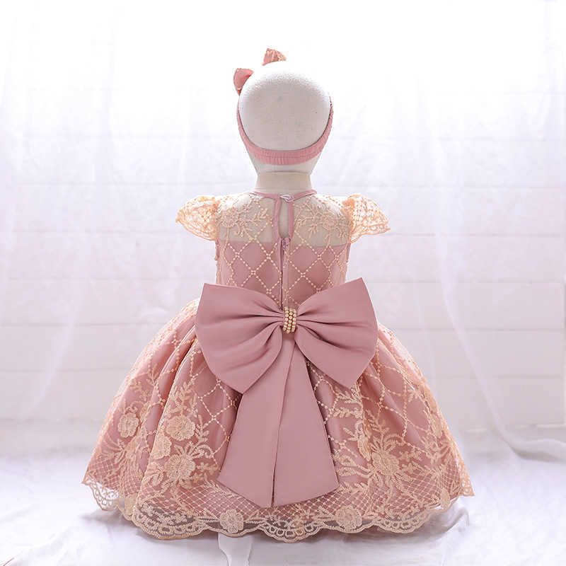 Robes de fille Infantile bébé mariage fleur fille robe élégante Bowknot dentelle princesse venir robe de fête d'anniversaire formelle robes de bal pour enfants