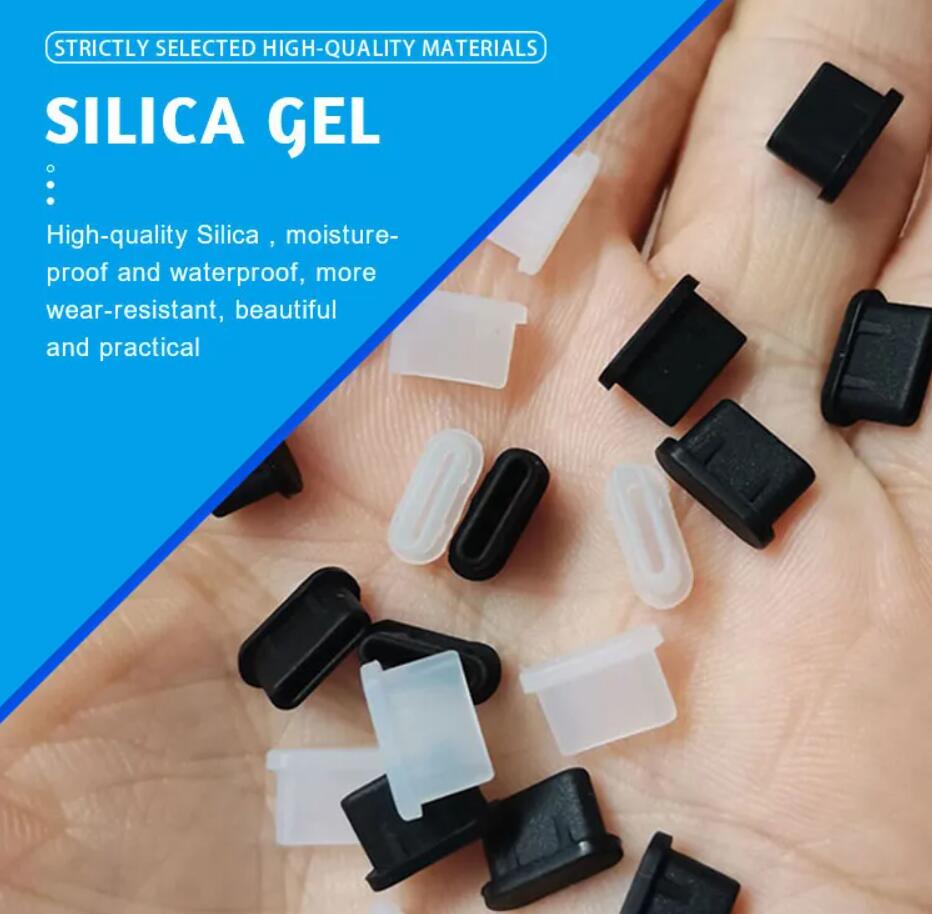 Маленькие черные гаджеты против пыльки Силиконовый USB-порт самка C