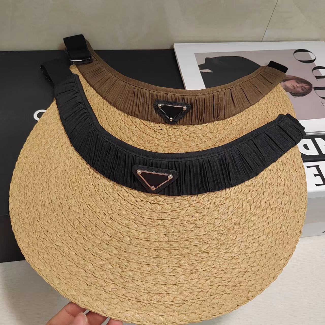 مصمم Sun Visor Hat للرجال والنساء على شكل دلو الصيف القبعة القبعة Sun Visor Hat Triangle Triangle Outdoor Hat Beach Sports زوجين البيسبول غلاف التنس غولف غولف