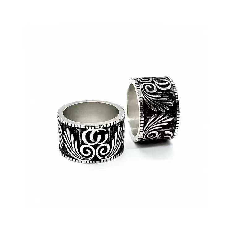 Fashion Collection 2023 Nieuwe luxe hoogwaardige mode -sieraden voor trend Skull Dubbel gemaakt oude paar ring Sterling Silver Handwear