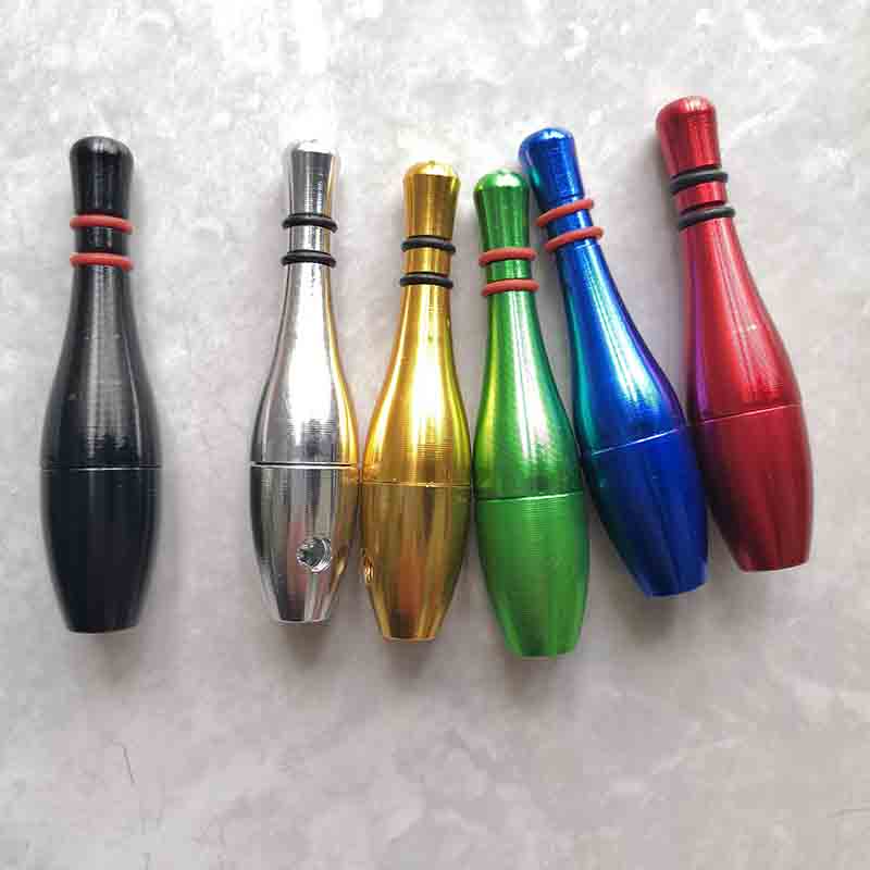 bowlingfles Ball Smoking Pipe 78mm metalen filtertabak Dry Herbal sigarettenhouder Jamaica handpijpen 5 kleuren Gereedschap Accessoires