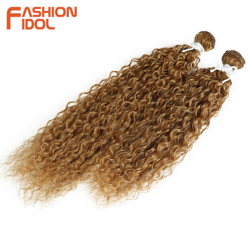 Perucas sintéticas Moda ídolo Kinky Curly Hair Synthetic Bundles ombre prateado loira cinza /lote resistente ao calor Terra 230227