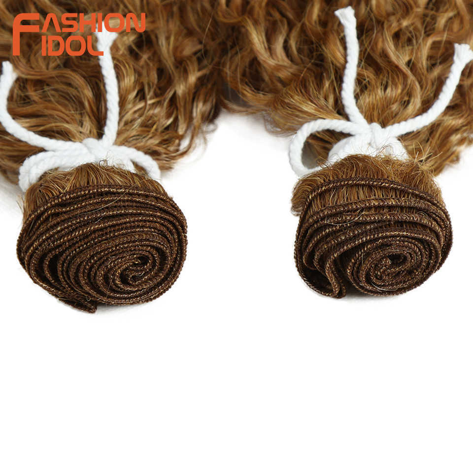 Perucas sintéticas Moda ídolo Kinky Curly Hair Synthetic Bundles ombre prateado loira cinza /lote resistente ao calor Terra 230227