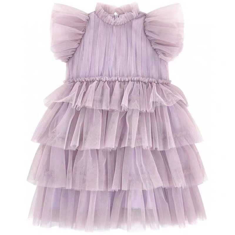 Robes de fille Mode bébé fille princesse mouche manches tutu robe à volants infantile enfant en bas âge gaze robe fête pageant anniversaire bébé vêtements 1-12y