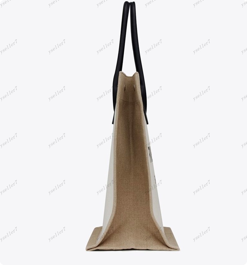 Rive Gauche Große Einkaufstasche, 48 cm, Damen-Handtaschen, Herren-Tragetaschen, Einkaufstasche, Webart, großes Fassungsvermögen, Tasche, Sommer, Reisen, Strandtaschen, Herren-Umhängetaschen, Segeltuch