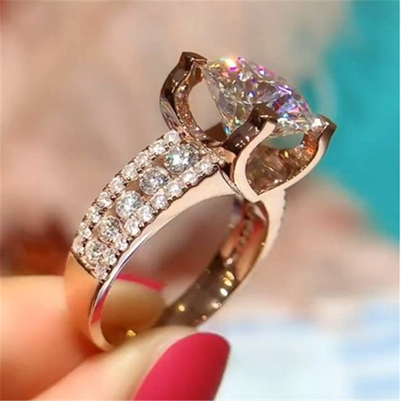 Lab Diamond Finger Ring 925 Sterling Silver Party Wedding band Rings for Women Men Promise Engagement Jewelr