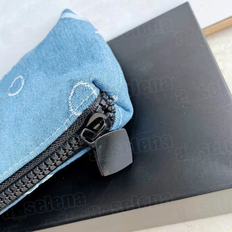 Makeup bag cosmetics bag pouch Women Denim toiletry purses Solid color Fashion cosmetic Cases