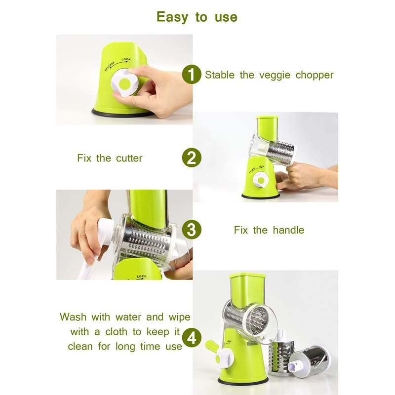 Nuovo Manuale Taglia Verdure Affettatrice Rullo da Cucina Gadget Strumento Chopper di Verdure Affettatrice Rotonda Grattugie Patate Carote Formaggio Trituratore