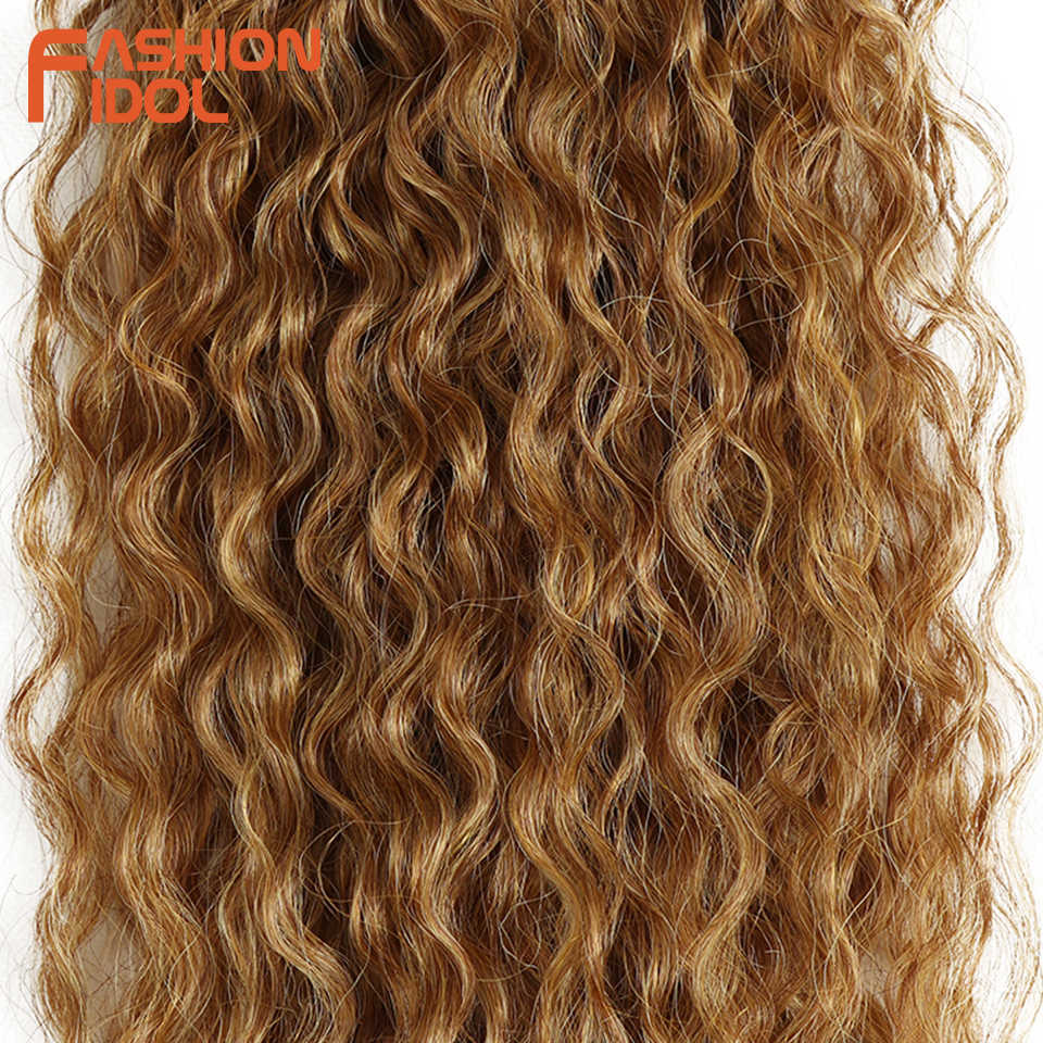 Perucas sintéticas Moda ídolo Kinky Curly Hair Synthetic Bundles ombre prateado loira cinza /lote resistente ao calor Terra 230227