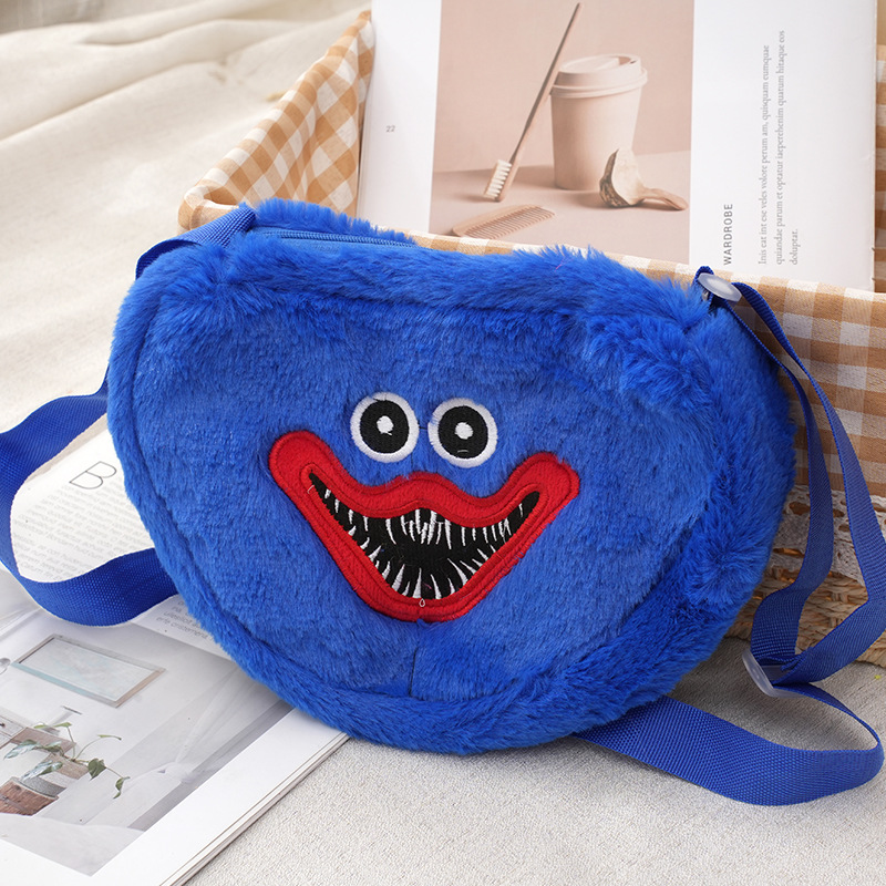 Manufacturers wholesale 22cm 7-color huggy wuggy backpack one-shoulder satchel cartoon game peripheral backpack zero wallet children's gift