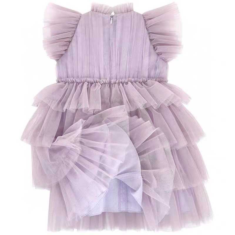 Girl's Dresses Fashion Baby Girl Princess Fly Sleeve Tutu Dress Ruffle Infant Toddler Gauze Vestido Party Pageant Birthday Baby Clothes 1-12Y W0224