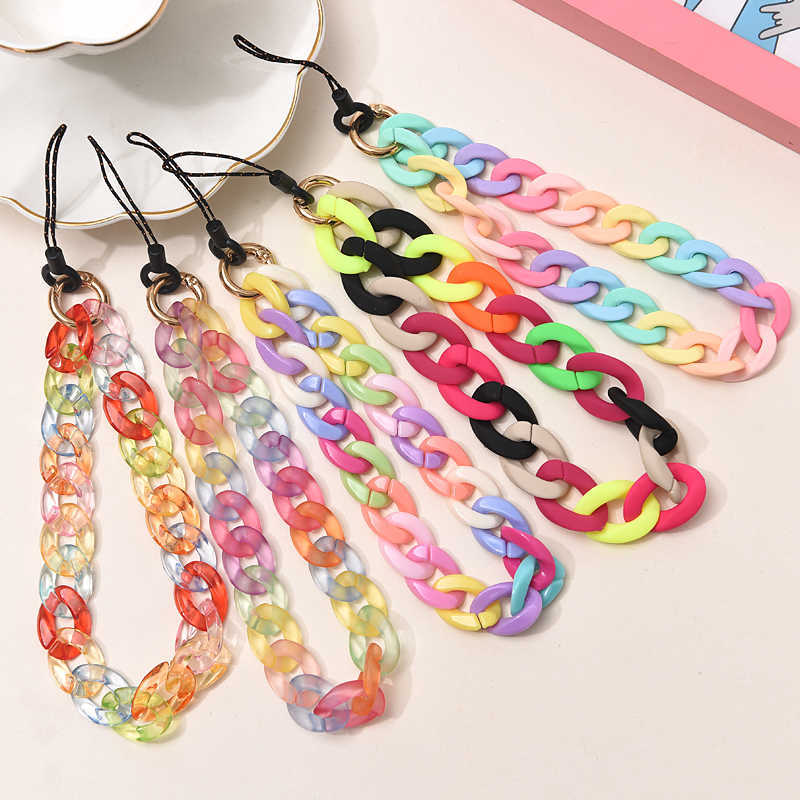 Cell Phone Straps Charms Fashion Trendy Colorful Women Mobile Chain For DIY Anti-Lost Spring Ring Telephone Strap Lanyard Jewelry