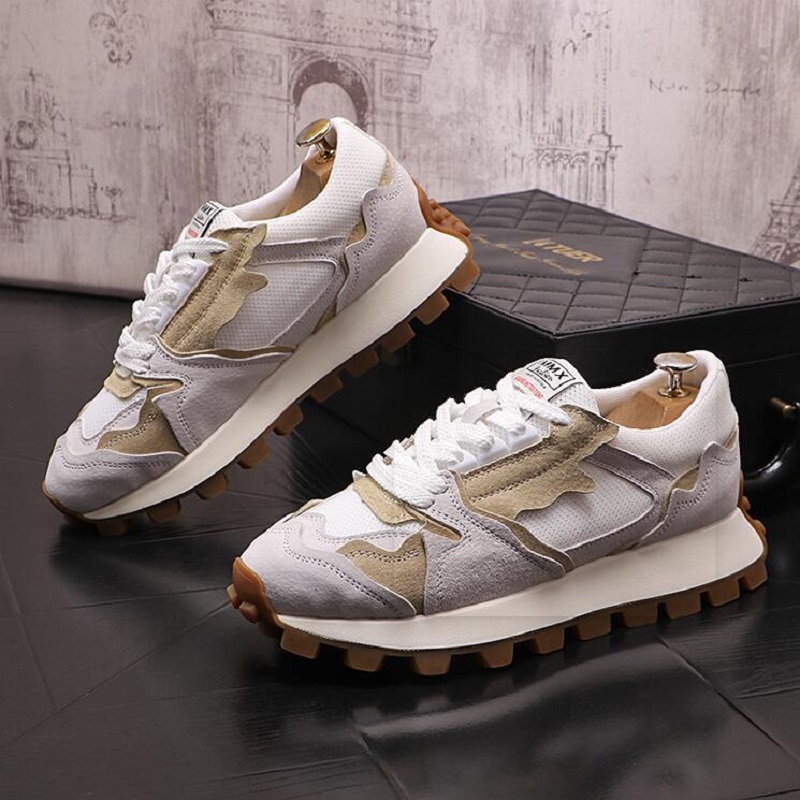 Män retro casual skor koreansk version mesh andningsbara sneakers trend mode mångsidiga skor män skor d2a37