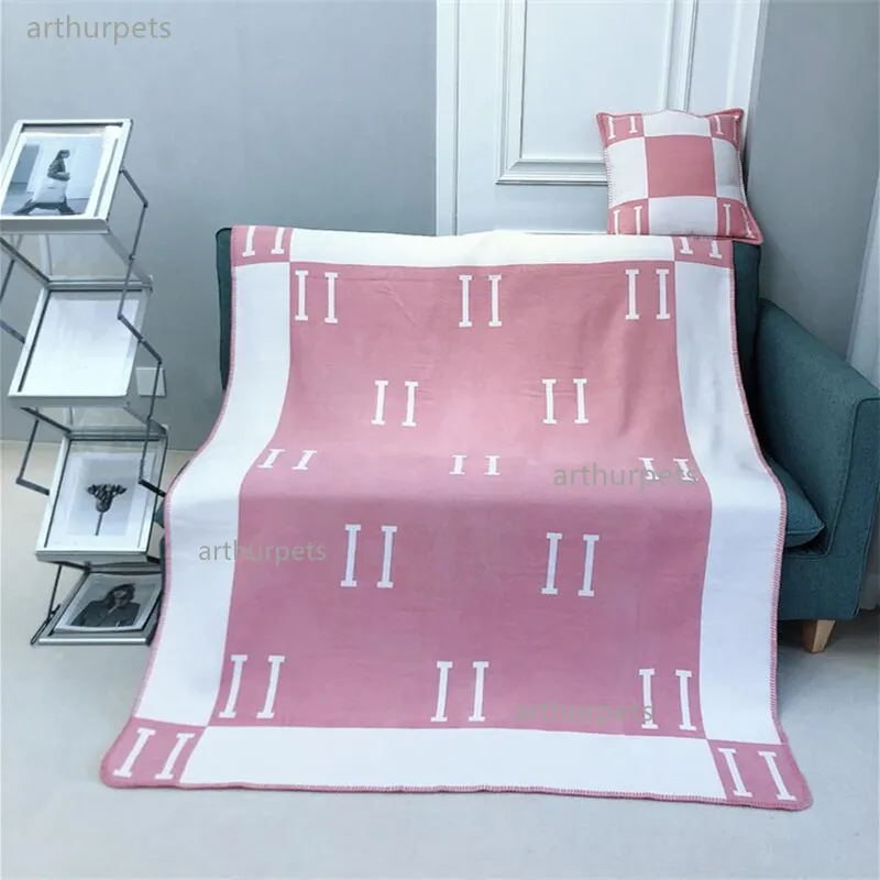 Designer Home Textile Pillow Case Match Filte House Decoration Letter Cashmere Filt med kuddväskor Virka mjuk ull för SO297W