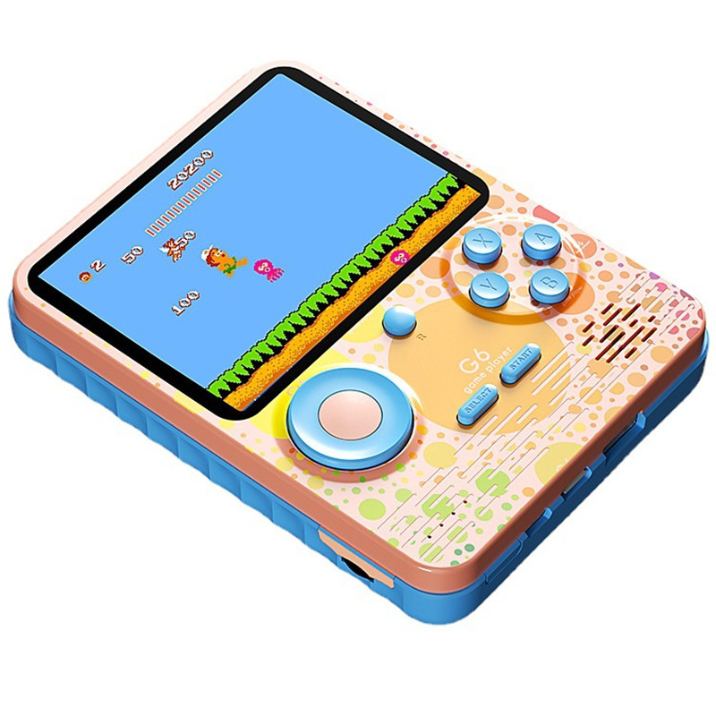 اثنان من اللاعبين G6 Portable Game Players 666 in 1 Retro Video Game Console محمولة محمولة ألوان ألعاب مشغل التلفزيون CONSORA AV مع Power Bank Function Fast