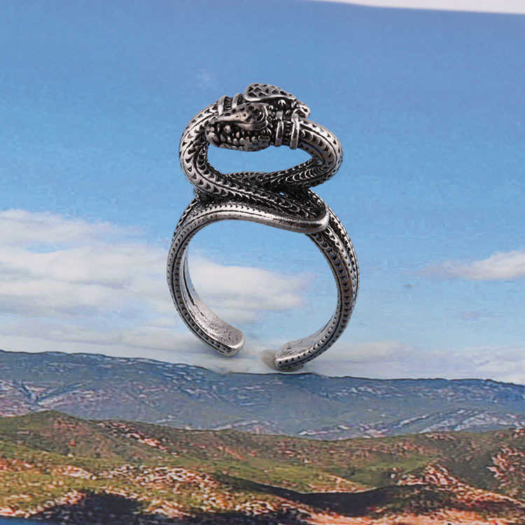 80% OFF 2023 New Luxury High Quality Fashion Jewelry for new double snake head winding is an old . Men and women have the same pair of ring Meng Yu jewelry
