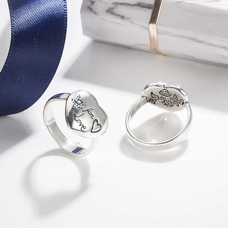 20% korting op 2023 Nieuwe luxe hoogwaardige mode -sieraden voor Sterling Silver Ring Fearless Flower Bird Design Love Ring voor mannen en vrouwen