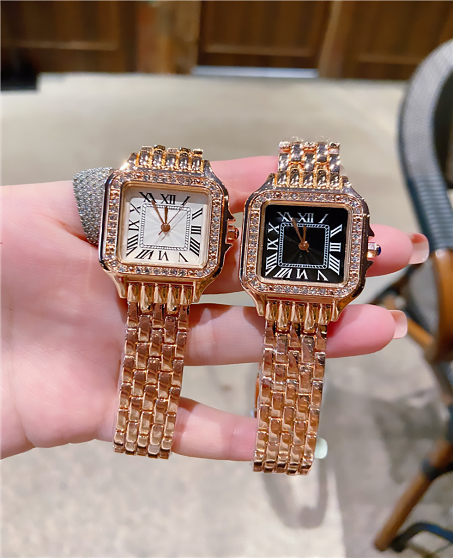 Fashion Full Brand Horloges Mannen Vrouwen Dames Meisje Stijl Luxe Stalen Metalen Band Quartz Klok CA 97