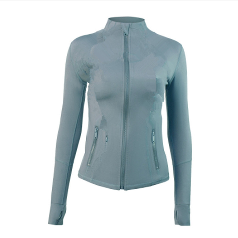 Felpe con giacca da yoga da donna con cerniera Cappotto da palestra a maniche lunghe autunnale Fitness Vita aderente Push-up Allenamento Top sportivi sottili