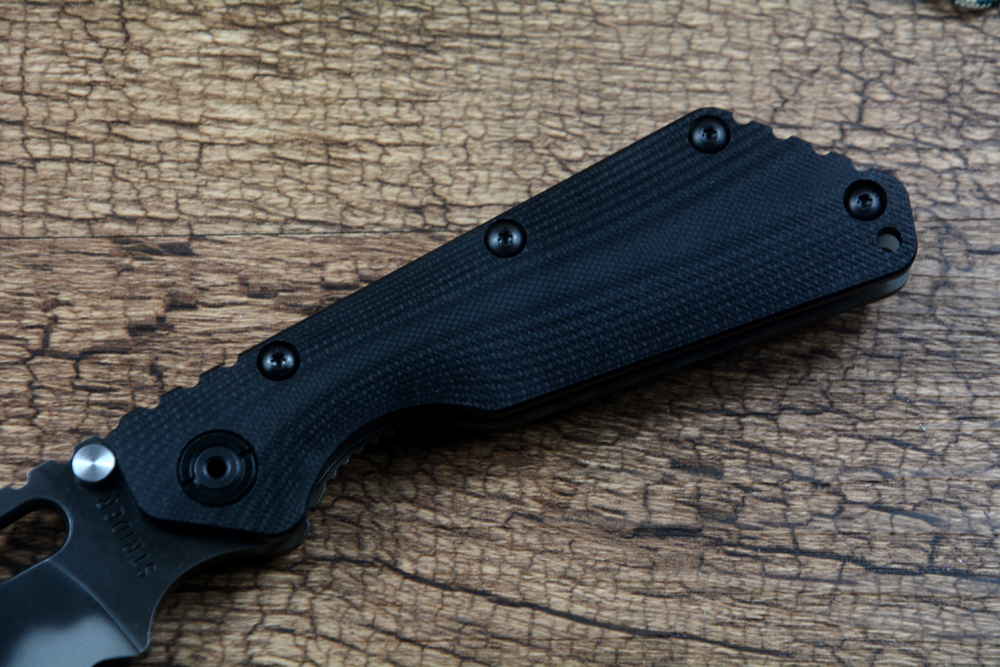 Strider SMF Tactisch Zakmes D2 Black Stonewashed Blade TC4 Vlam Textuur Handvat G10 Outdoor Tool Survival Mes