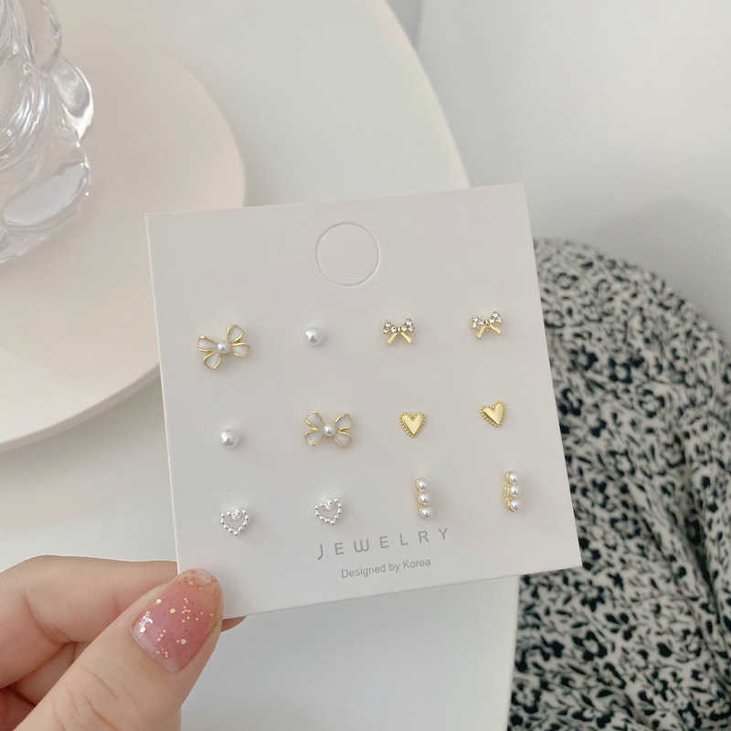 Charm S925 2021 New Delicate Elegant Butterfly Earrings Sets Simple Cute Korean Small Stud Earring for Women Girls Party Jewelry Gifts G230307