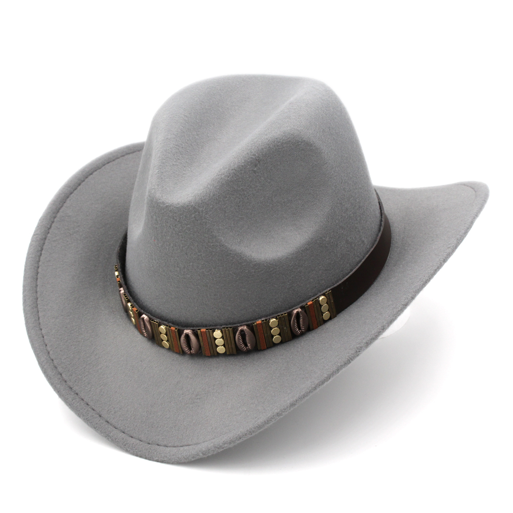 Women Men's Western Cowboy Riding Hat Cowgirl Cap Stiff Wide Brim Costume Hat for Party Birthday