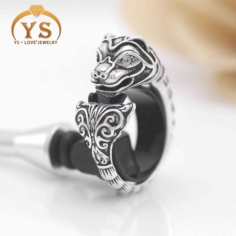 80% OFF 2023 New Luxury High Quality Fashion Jewelry for double head ring carved tiger pattern versatile lovers open their mouths to adjust the pair of