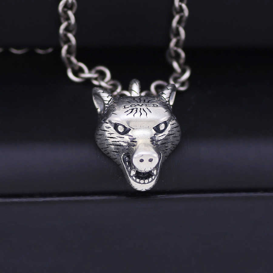 Coleção de moda 2023 Novas jóias de moda de alta qualidade de luxo para a família Men's Sterling Silver Colar Temperament Wolf King Totem Tiger Gift Zodiac Sign