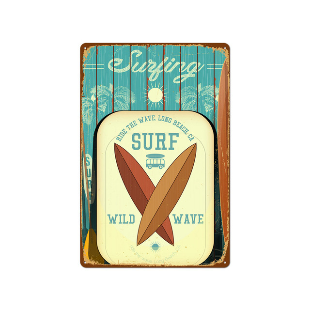 Summer Beach Surf Series серия железа рисовать пластины металлическая тарелка.