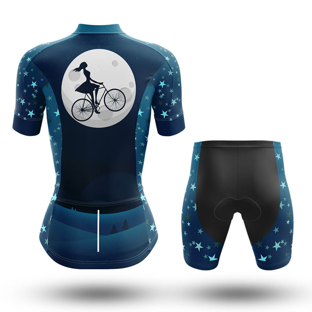 Moon Women Summer Cycling Jersey Set Short Sleeve Mountain Bike Cycling Clothing Breathable MTB Bicycle Clothes Wear Suit V27