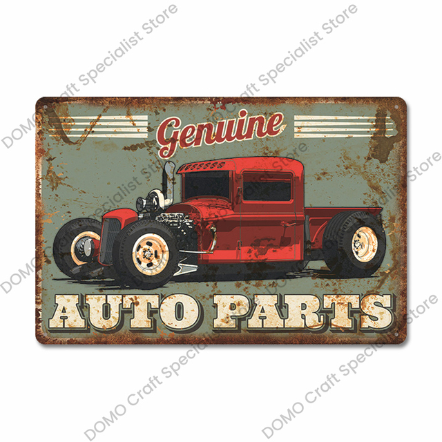 Garage Metal Tin Signs Poster Vintage Route 66 Car Metal Tinplate Retro Plack Garage Tire Shop Wall Art Decor 30x20cm W03