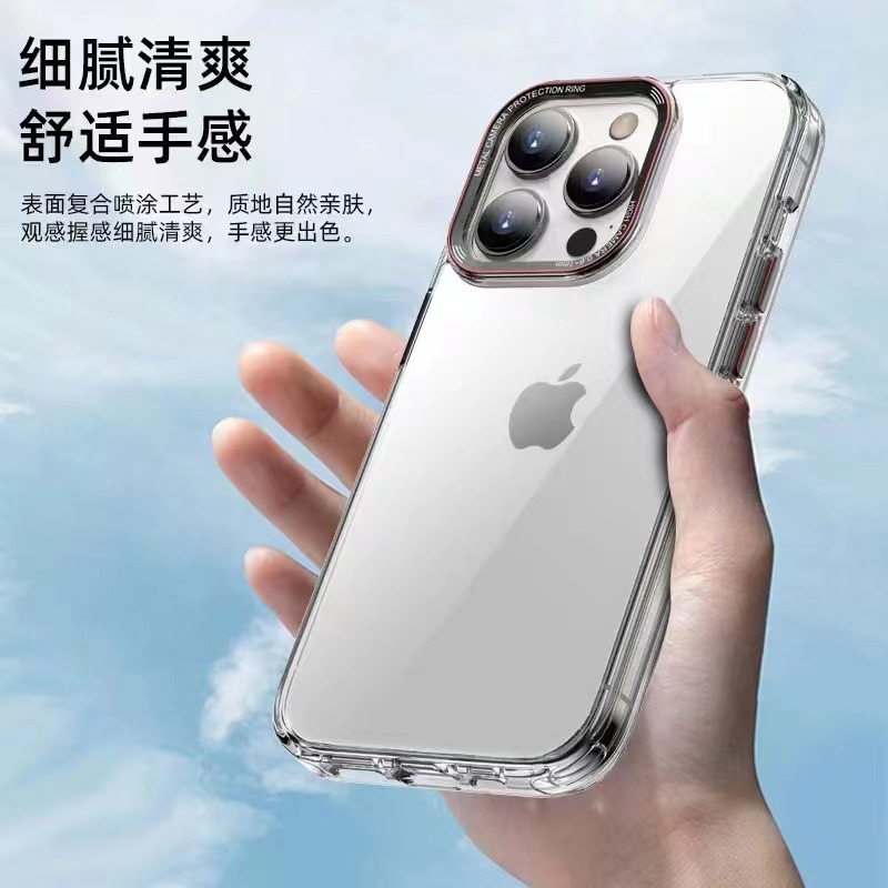 Soft edge high transmittance metal frame phone case For iPhone14ProMax 14Pro 14 13ProMAX Fall prevention