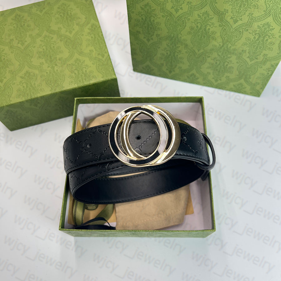 Designer Belt Real Leather Belts Bredd 4cm Plaid Letters For Man Woman Classic Smooth Buckle Gold Sliver Color304o