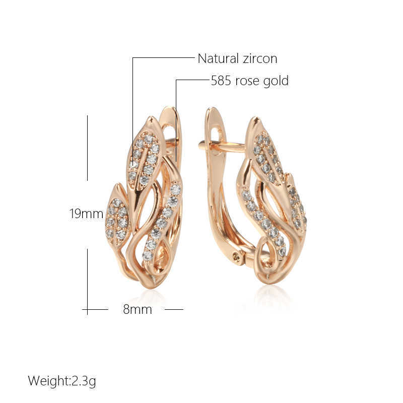 Charm Kinel Vintage Hollow Flower Earrings 585 Gold Color Boho Ethnic Wedding Cilp örhängen för kvinnor Eleganta modesmycken Gift G230307