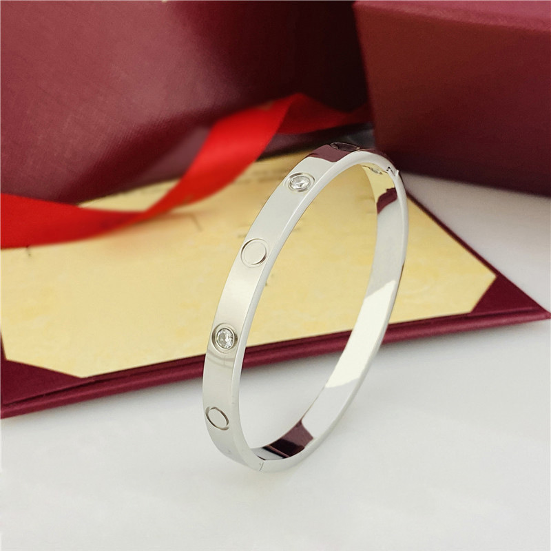 Braceletes de design de pulseiras para casais apaixonados moda unissex CZ diamantes pulseira de aço inoxidável 304L joias