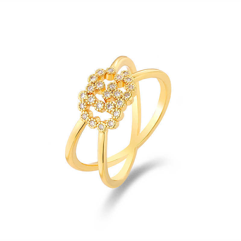20% DI SCONTO 2023 Nuovi gioielli di moda di alta qualità di lusso lo stesso stile di Star doppio oro femminile a forma di cuore semplice braccialetto ad anello aperto ad alto senso