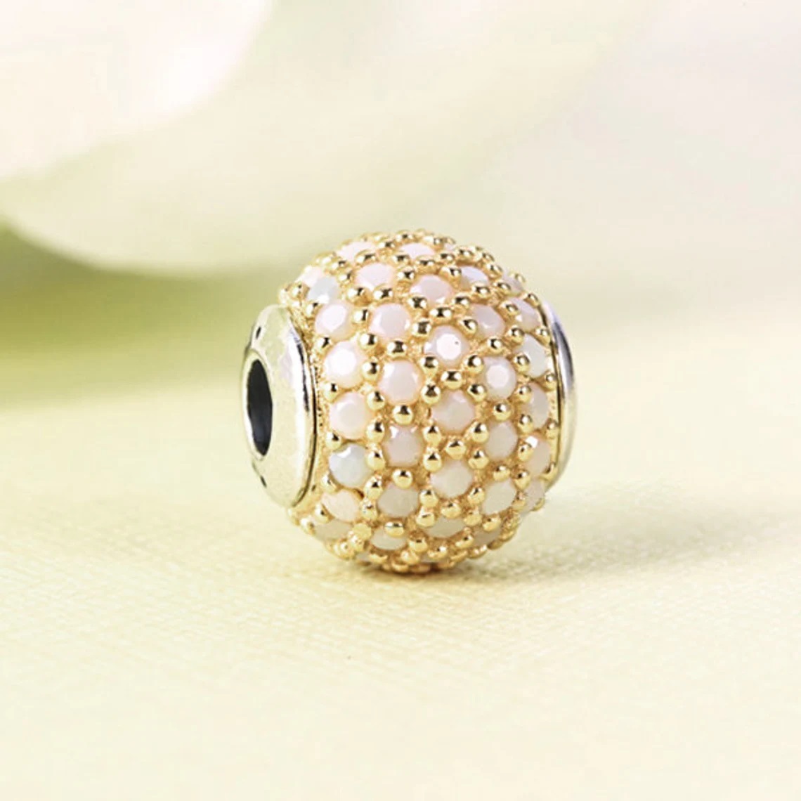 925 Sterling Silver Essence Hope Pave CZ Bead Passar bara Europeiska smycken Pandora Essence Style Charm Mandels