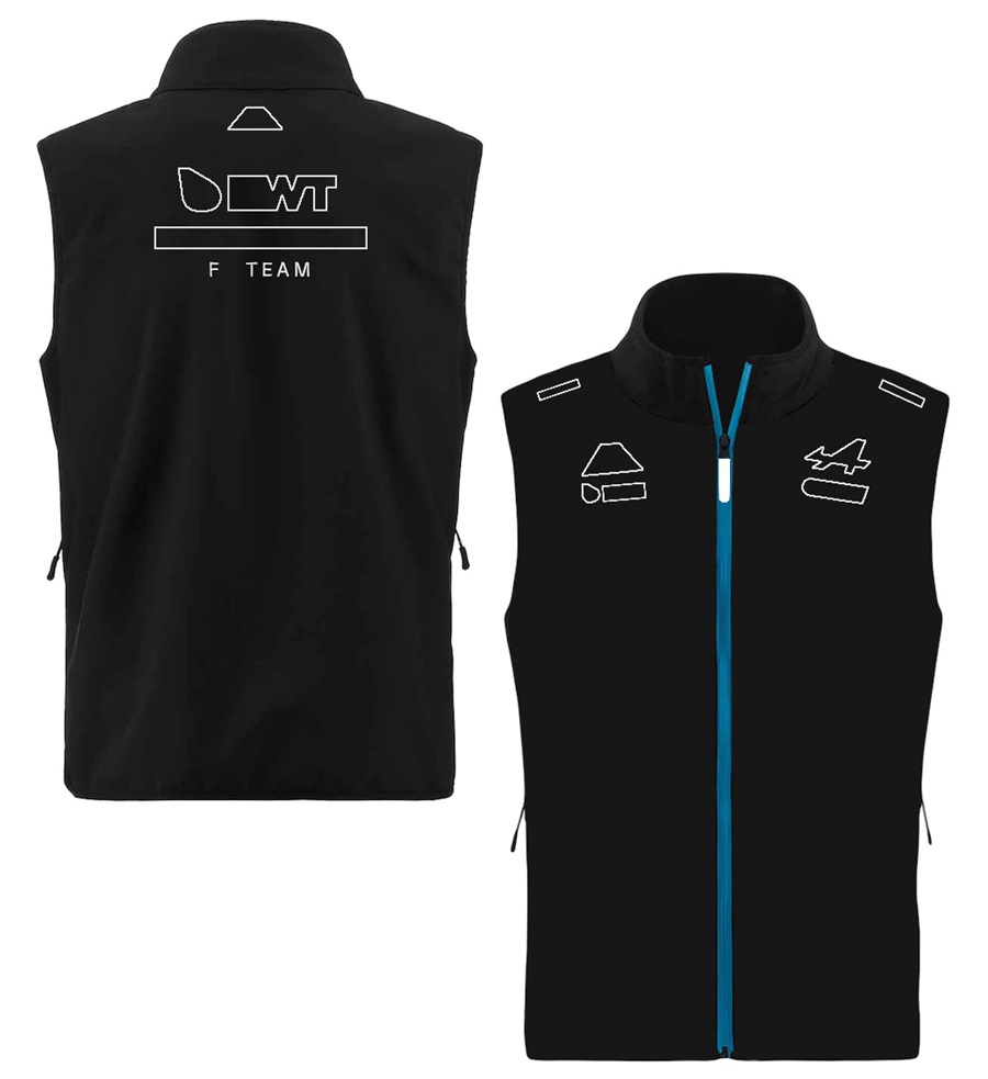 2024 Ny F1 Racing Vest Jackor Formel 1 Män och kvinnor ärmlös jacka Motorcykelcykel Cykling Varm vindtät Waistcoat undertröja Jersey