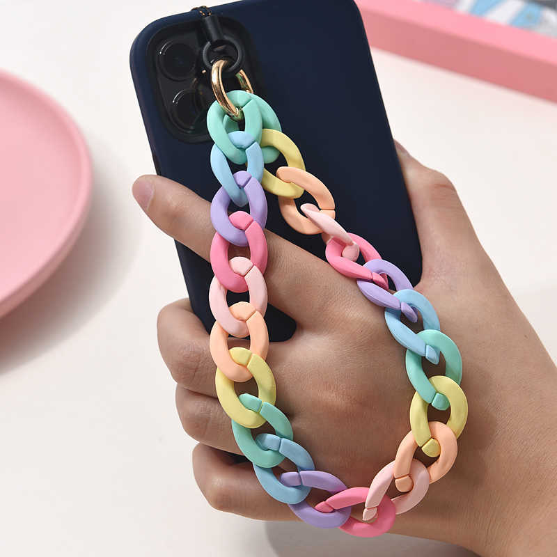 Mobiele telefoonriemen Charms Mode Trendy Kleurrijke Vrouwen Mobiele Keten Voor DIY Anti-verloren Lente Ring Telefoonriem Lanyard Sieraden